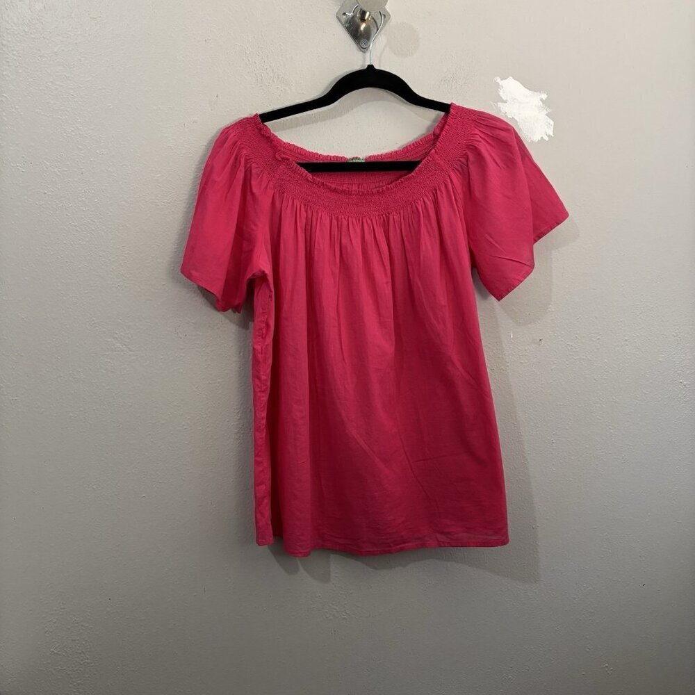 United Colors Of Benetton Pink Cotton Lightweight Blouse Size XS Relaxed Fit